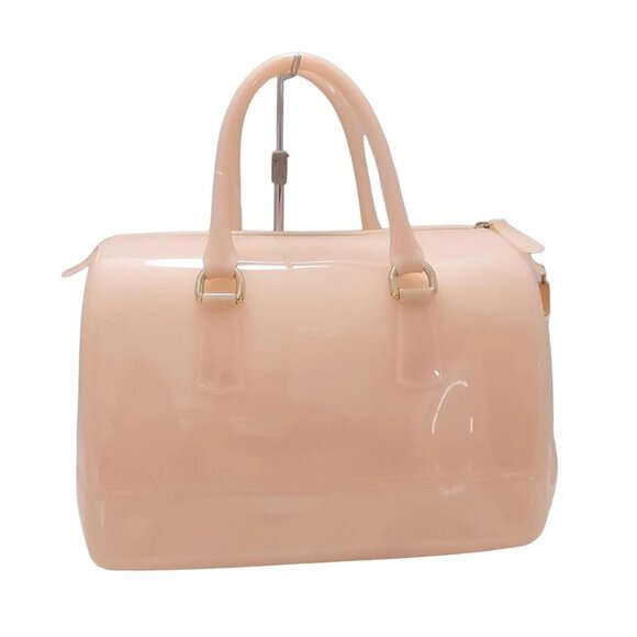 Auth FURLA Candy Bag - Light Pink Rubber Handbag - Picture 1 of 9